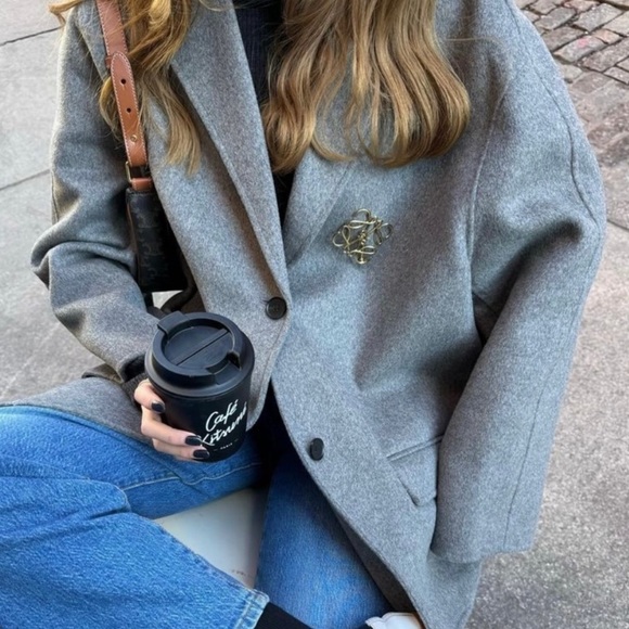 Zara Double Faced Wool Blend Blazer - Picture 8 of 16